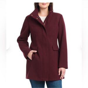 Vince Camuto Deep Red Pea Coat